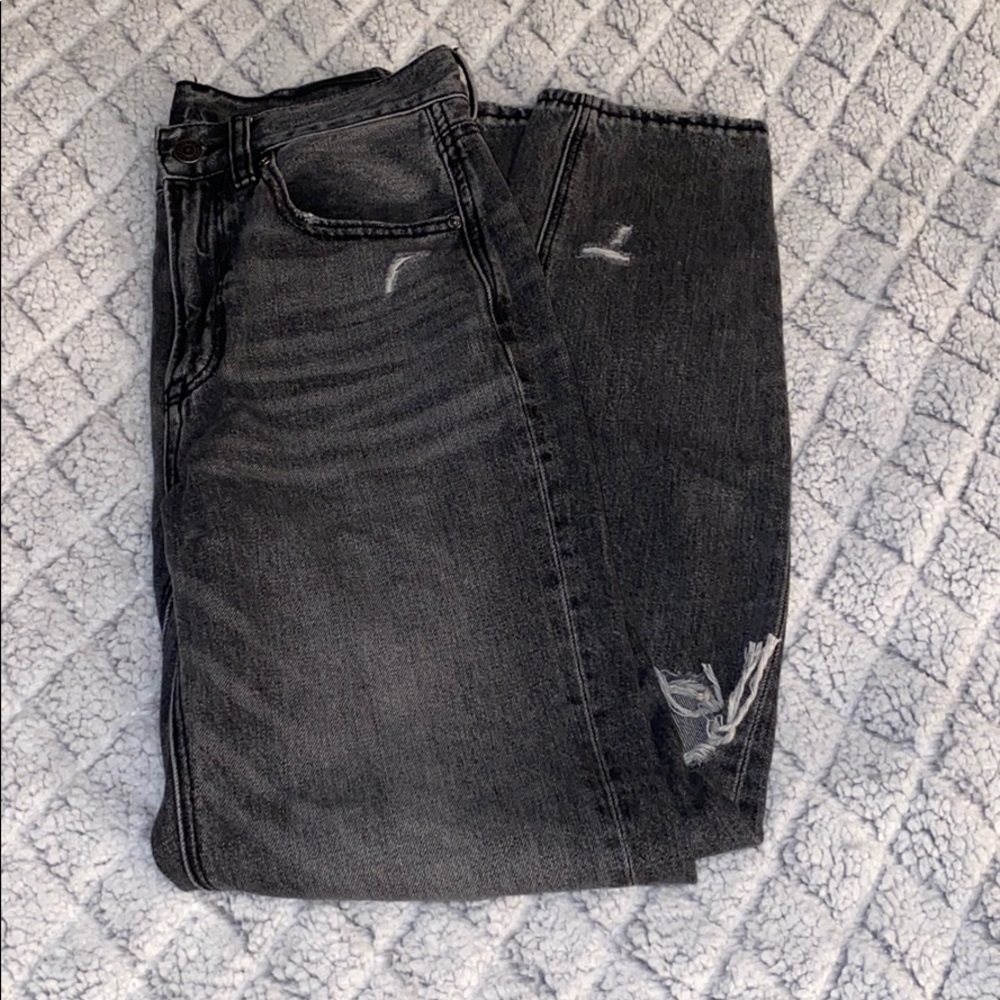 AE Distressed Mom Jeans